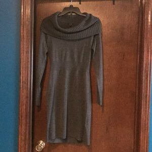 Cowl neck sweater dress